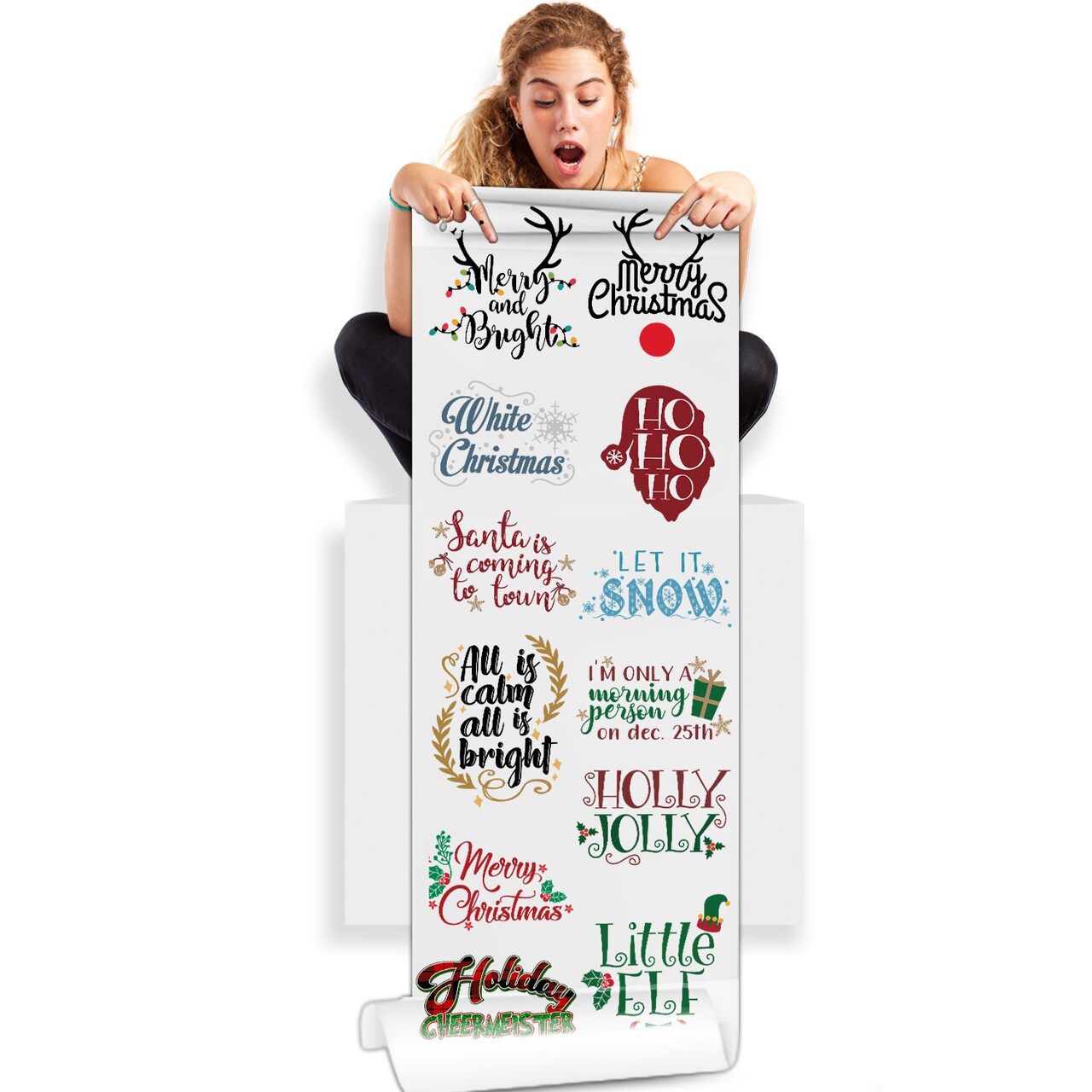 Merry and Bright Christmas Prints DTF (Direct-to-Film) Gang Sheets - 22x60  dtf transfers, ready to press, direct to film, dtf transfers, dtf prints, custom  heat transfers, Heat Transfers Sheets, digital prints, Bulk